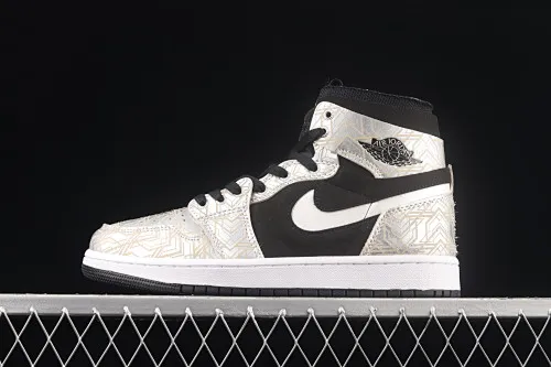 All Categories Air Jordan Jordan Series Basketball Shoes Air Jordan 1 High Air Jordan 1 Zoom CMFT AJ1 Joe 1 Black Gold White Swoosh Basketball Shoes DQ0659-800